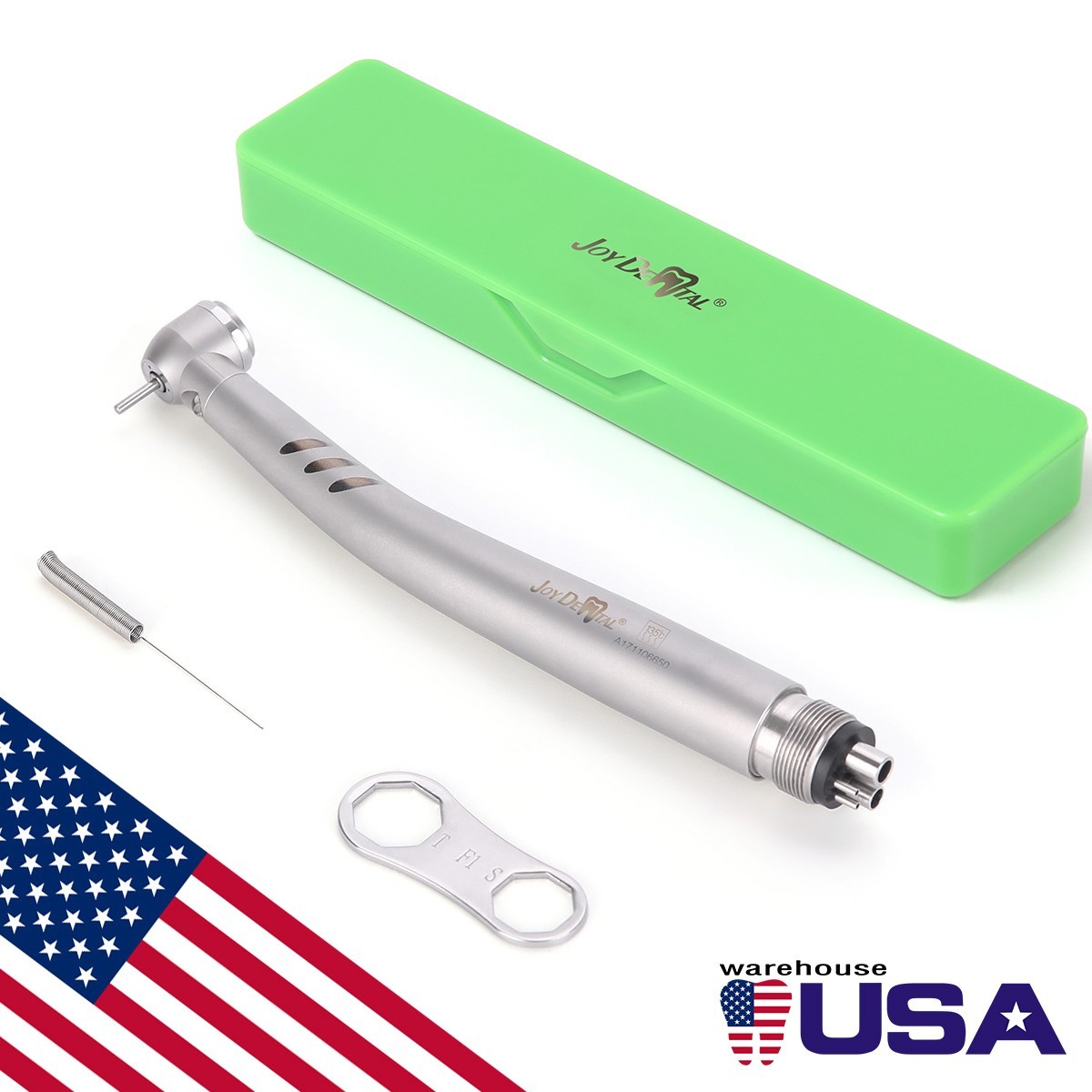Dental Fiber Optic LED E-generator High Speed Handpiece 4 Holes M4 Air Turbine