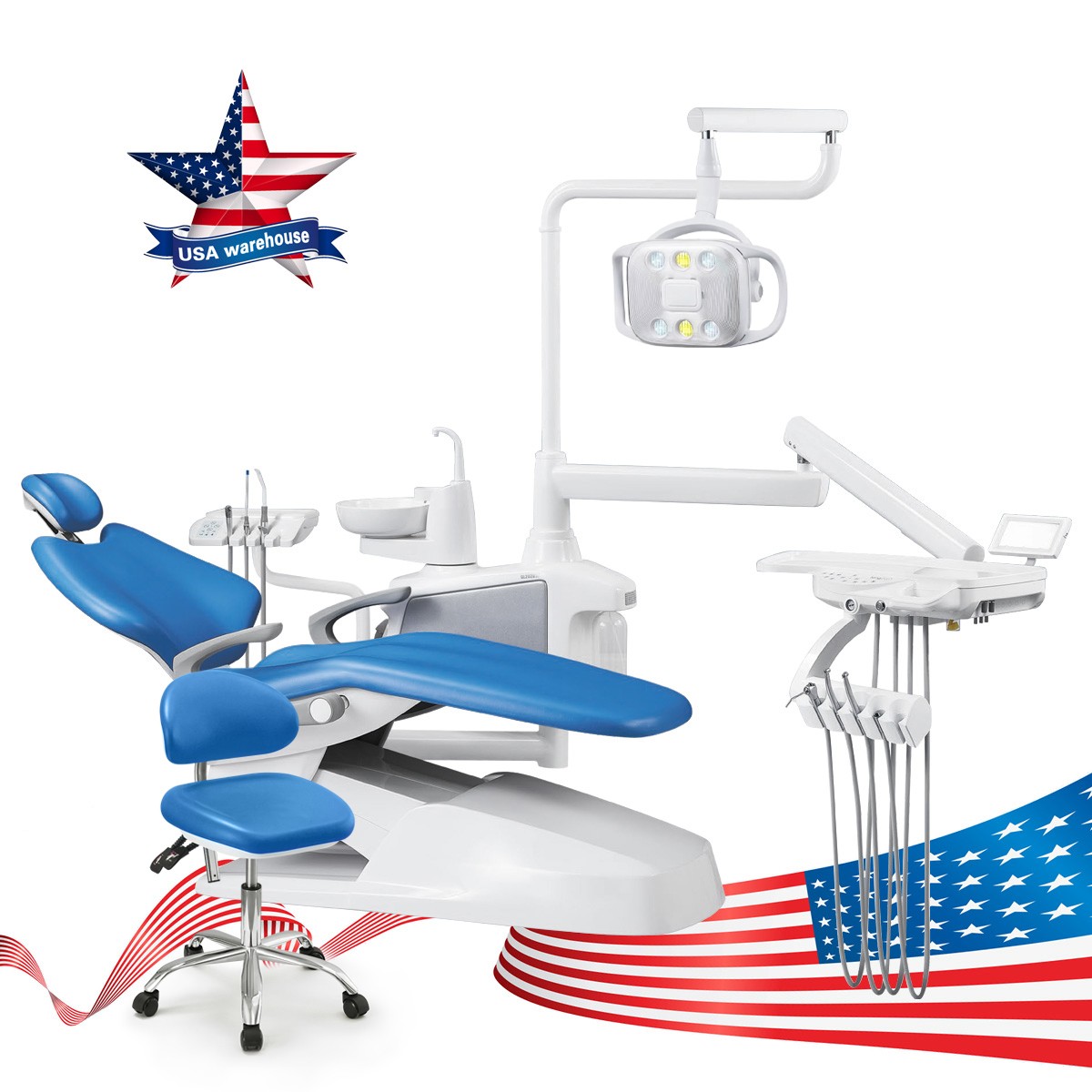 FDA Dental Unit Chair Computer Controlled DC Motor Functional Foot Pedal