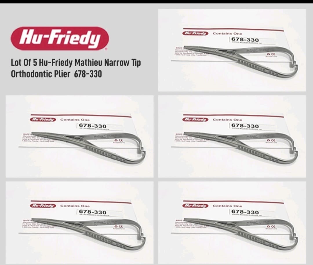 Lot of 5 HU FRIEDY Mathieu Narrow Tip Orthodontic Plier 678-330