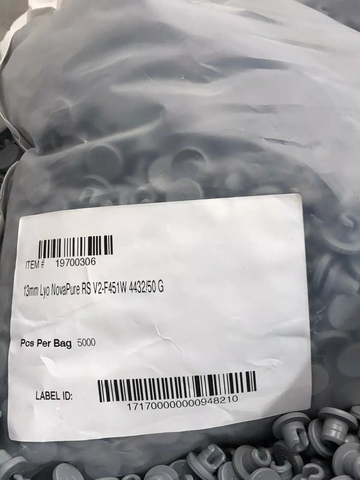 WestPharma 13mm Lyo NovaPure RS V2-F451W4432-50 G Test Tube Caps