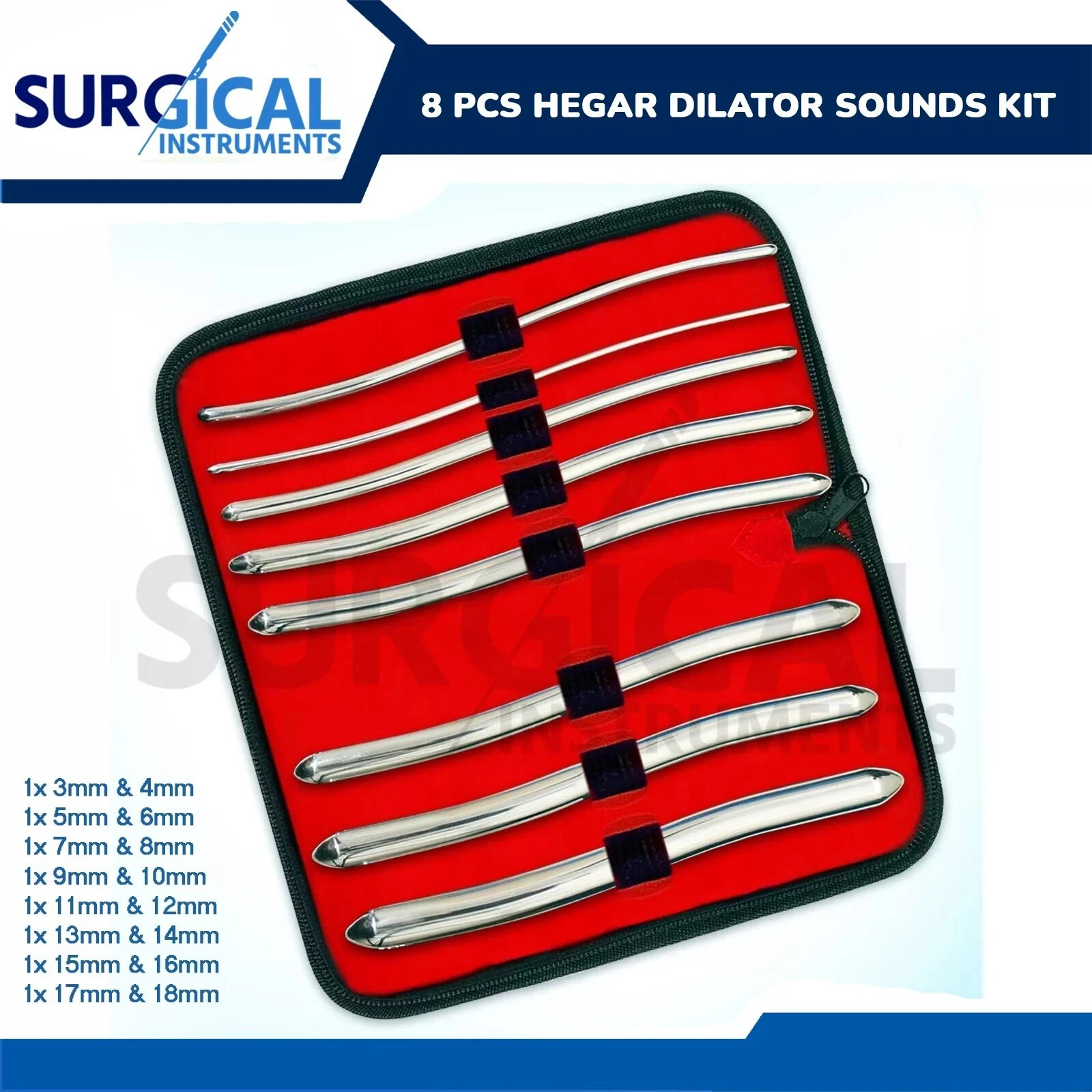 14 Pcs Hegar Uterine Dilator Set Double Ended OB/Gynecology Surgical Instruments