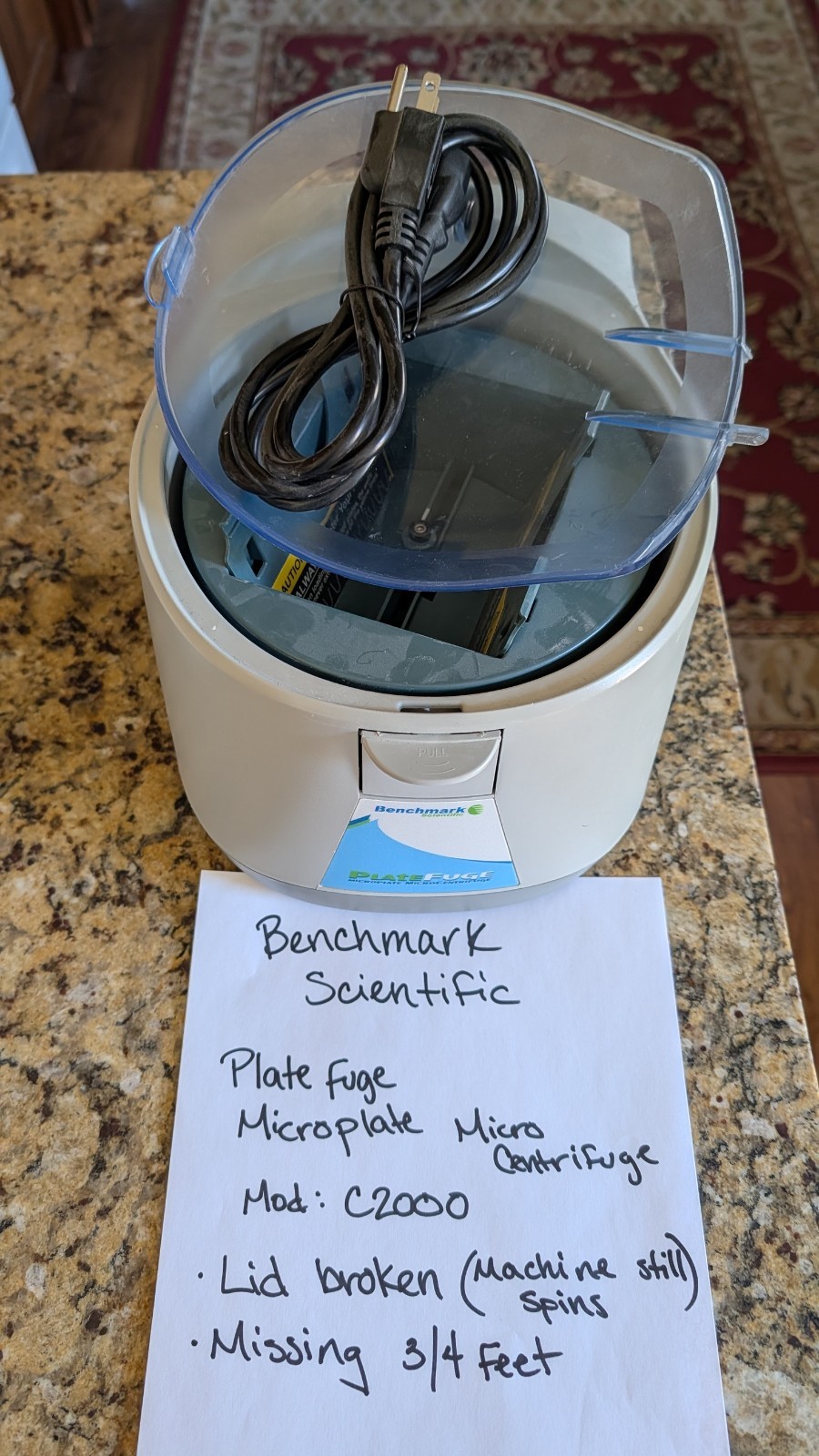 Benchmark Scientific PlateFuge C2000 MicroPlate Centrifuge *PARTS*