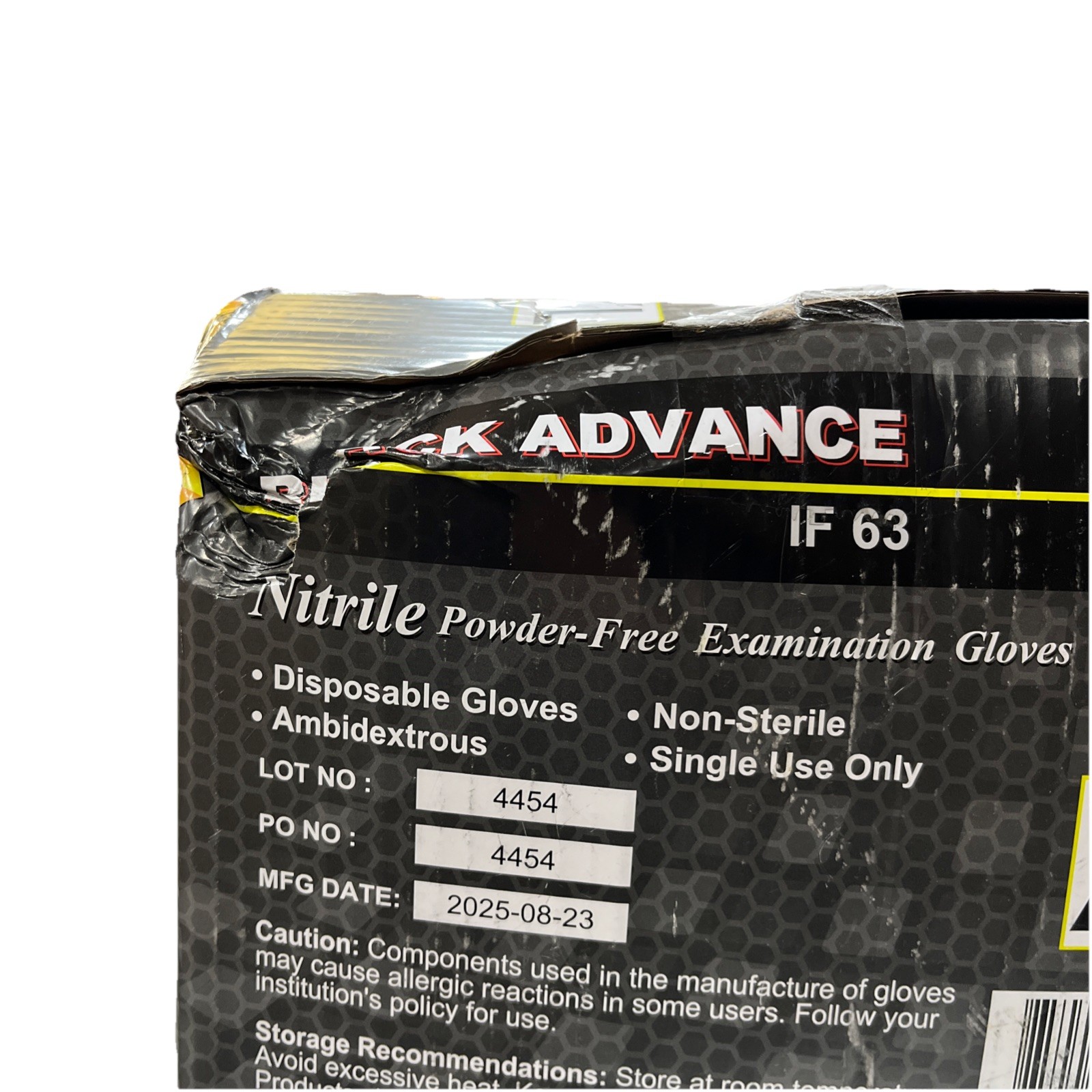Black Advance Nitrile Powder Free Examination Gloves 100 Gloves Per Box