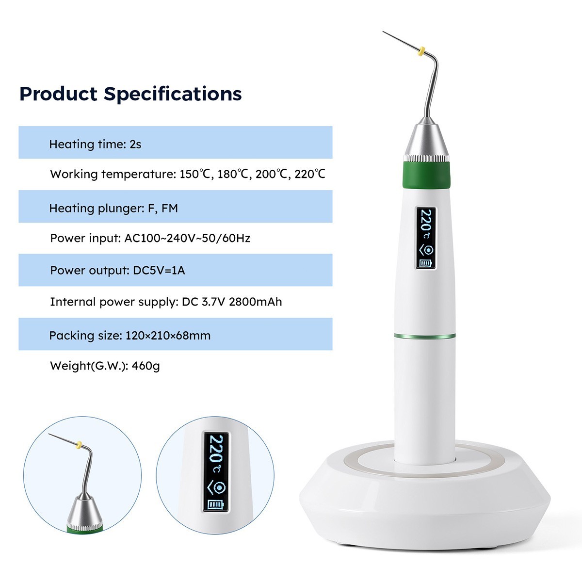 Dental Cordless Obturation System Gutta Percha Endo Heated Pen &Gun /Heated Pen