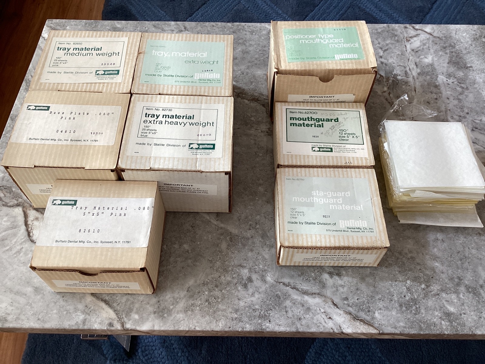 Large lot of Buffalo Dental Tray Material & Mouthguard Material, 5″ X 5″