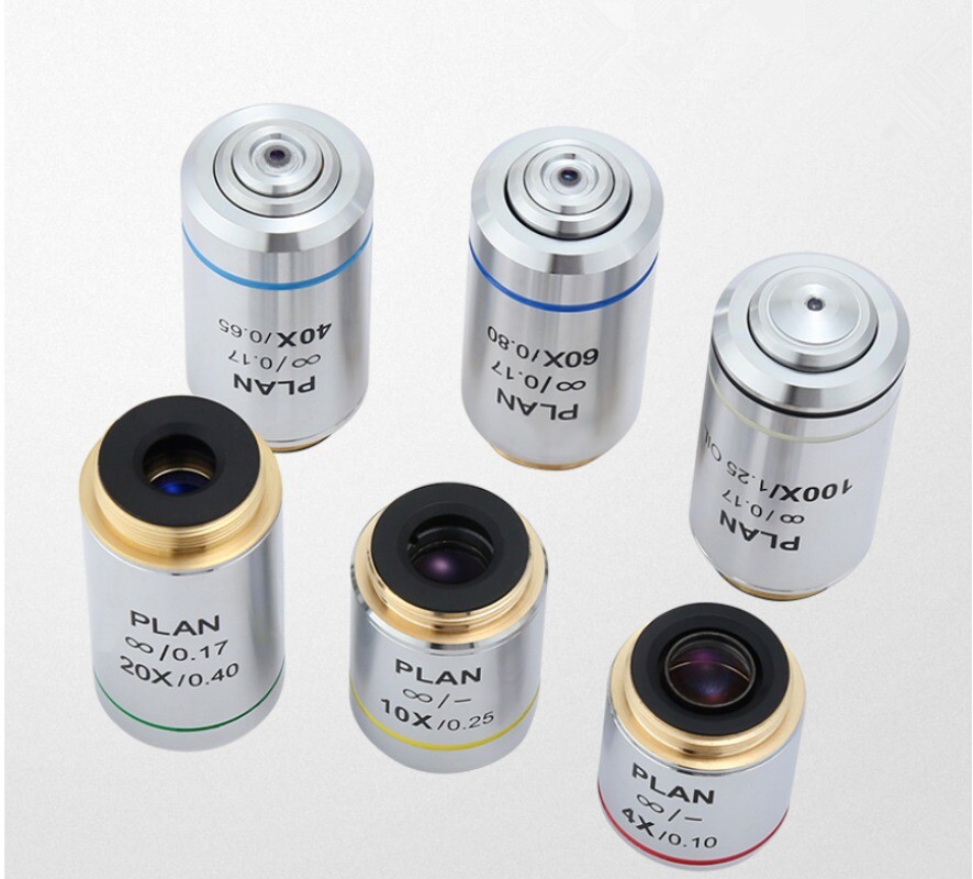 4X 10X 20X 40X 60X 100X PLAN Infinety Objective Lens for Olympus Microscope 6PCS
