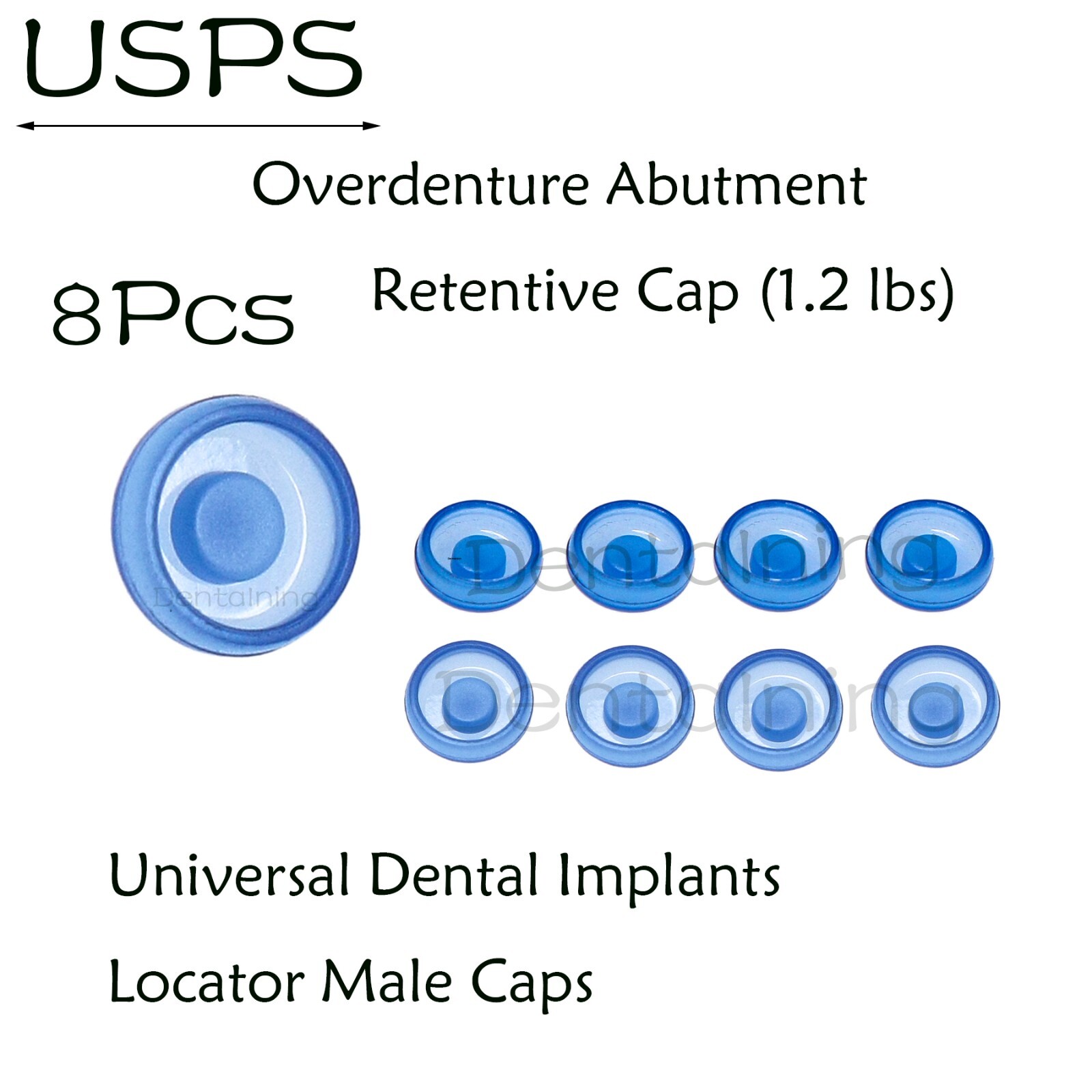 US Dental Universal Locator Overdenture Abutment Insert Male Cap 1.2/2.4Lbs,8Pcs