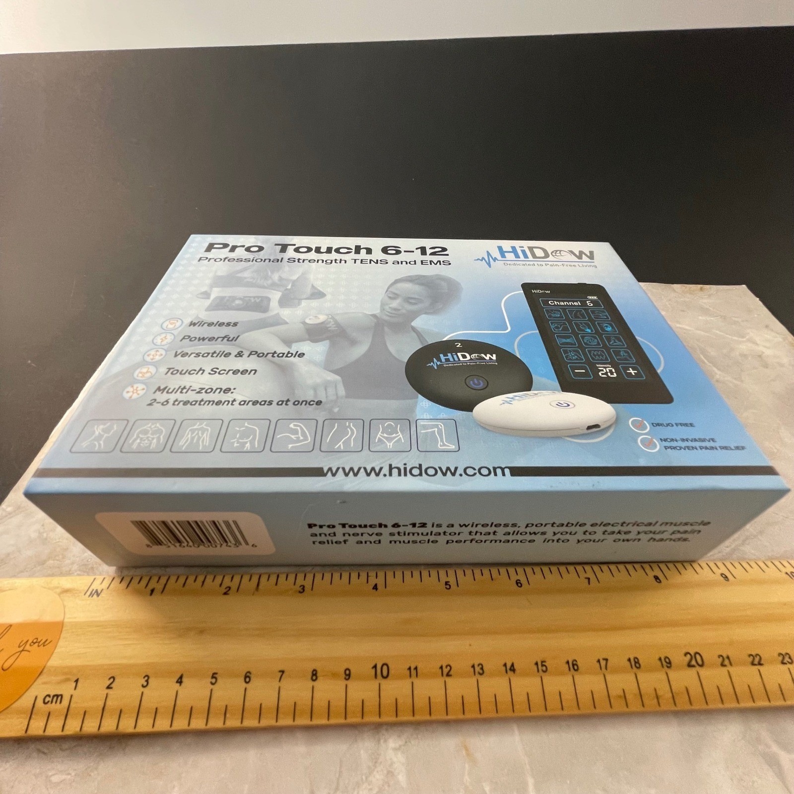 READ HiDow Pro Touch 6-12 Wireless TENS EMS Muscle Stimulator HD-5N-Y OS missing