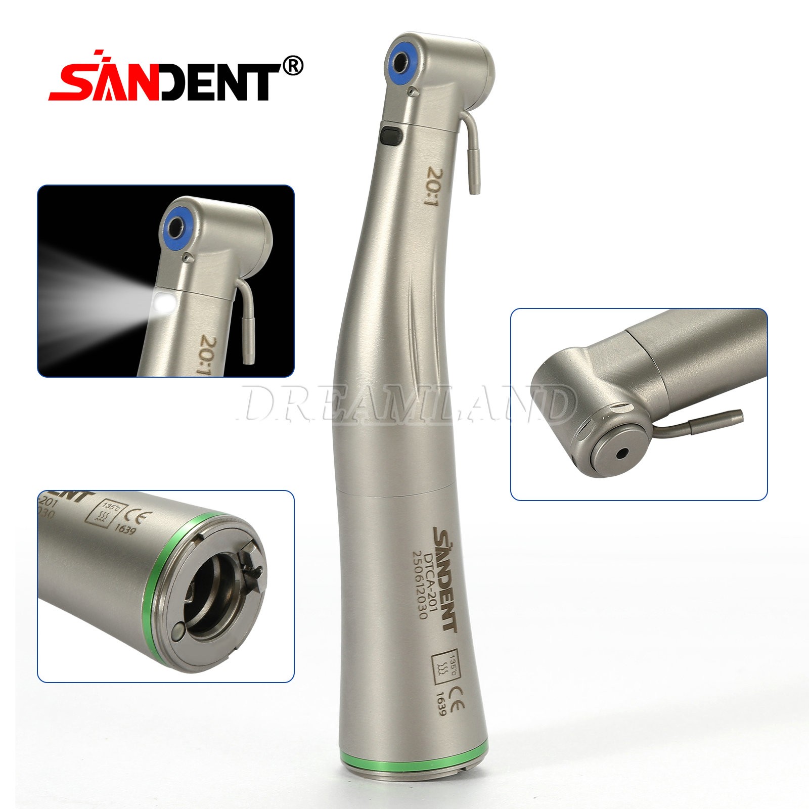 USA Dental 1:1 1:1 1:5 20:1 Contra Angle Fiber Optic LED Low Speed Handpiece