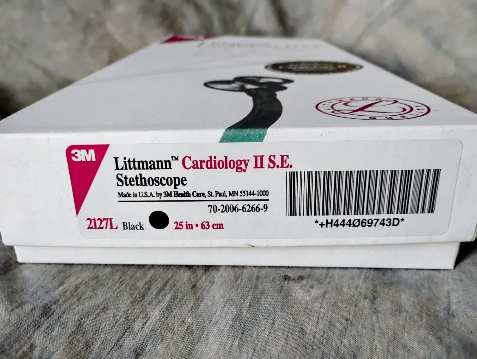 3M Littmann Cardiology II S.E. Stethoscope 25” Black 2127L. Bonus Reflex Hammer
