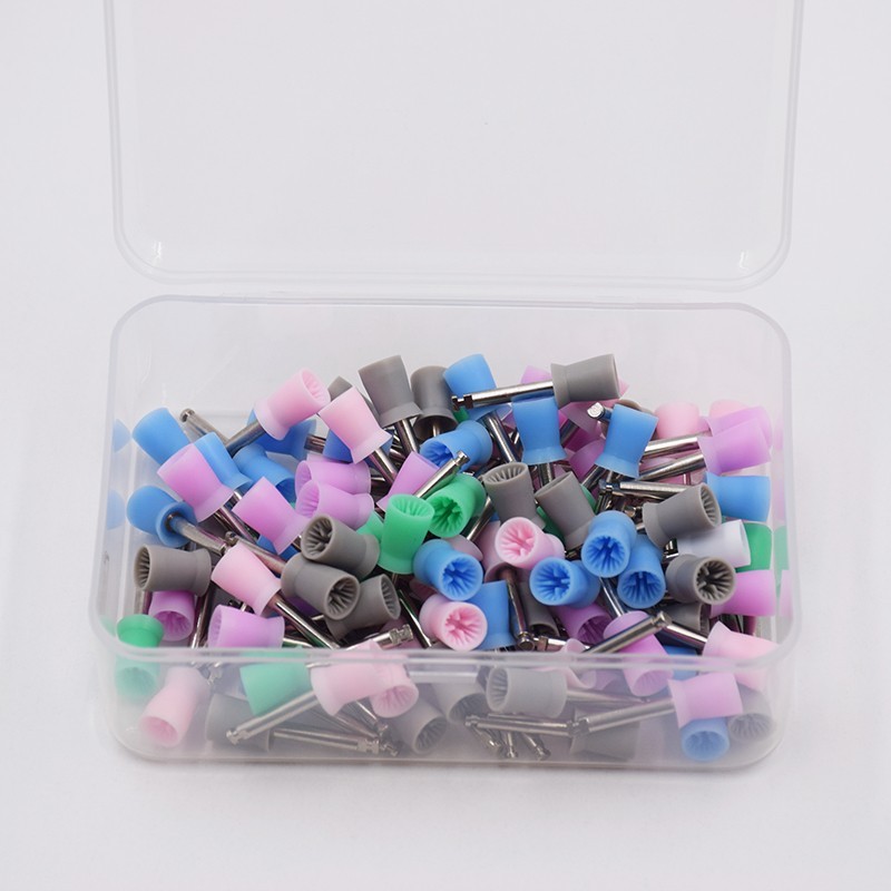 1-10Box Dental Rubber Latch Tooth Prophy Polisher Polishing Cup Brush 4/6 Webbed