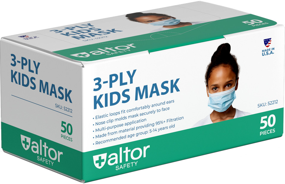 ALTOR USA MADE 3 PLY CHILD SURGICAL KIDS MASK – ASTM LEVEL 2