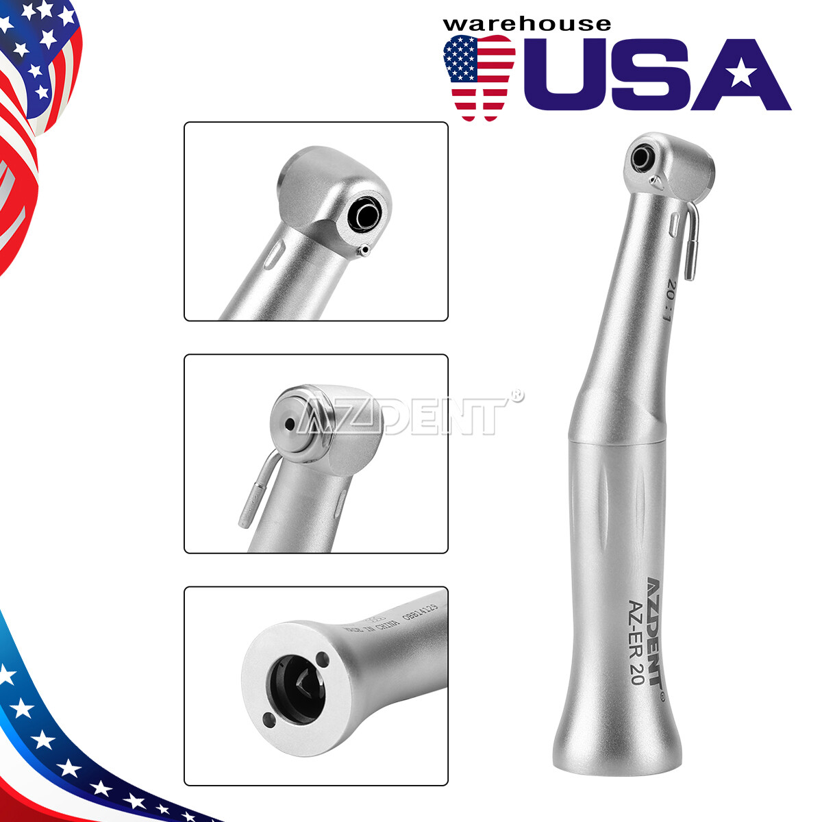Dental 20:1 Reduction Implant Low Speed Contra Angle Handpiece AZDENT