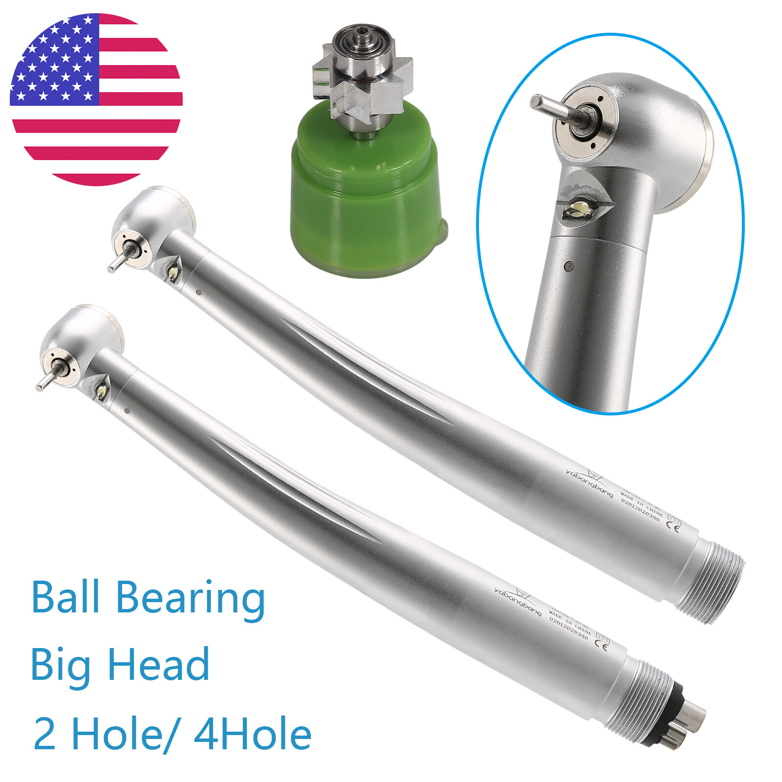 E-Type Dental High Speed LED Handpiece Standard Head Push 2/4Hole CE