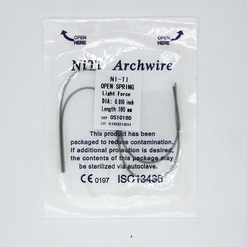 10 Packs Dental Orthodontic Niti Open Coil Spring 0.010×180mm or 0.012×180mm