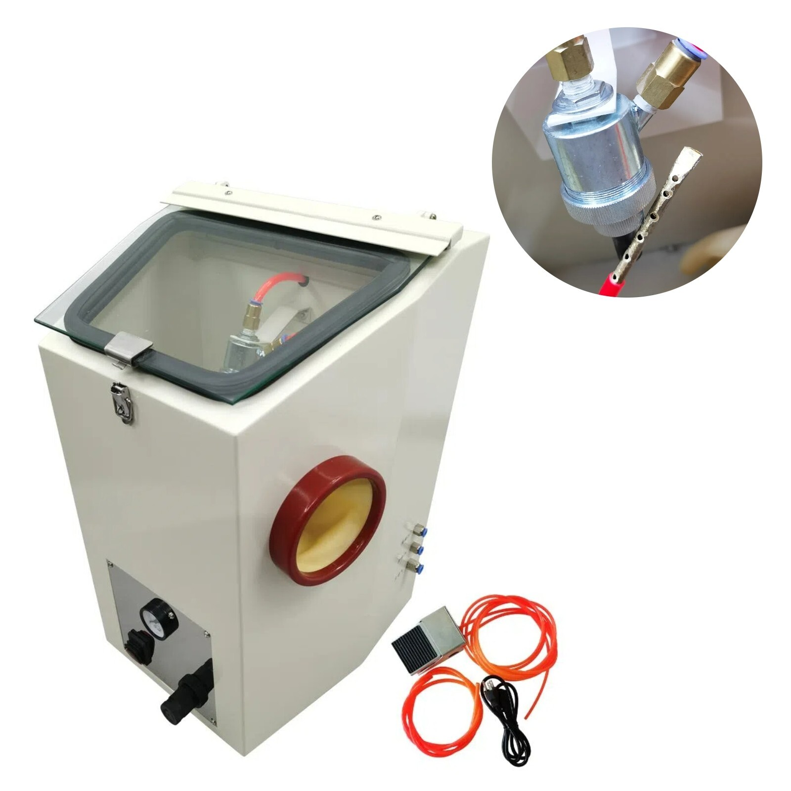 Vertical Recyclable Sand Blasting Machine 36-Mesh Emery Lab Equipment 110V