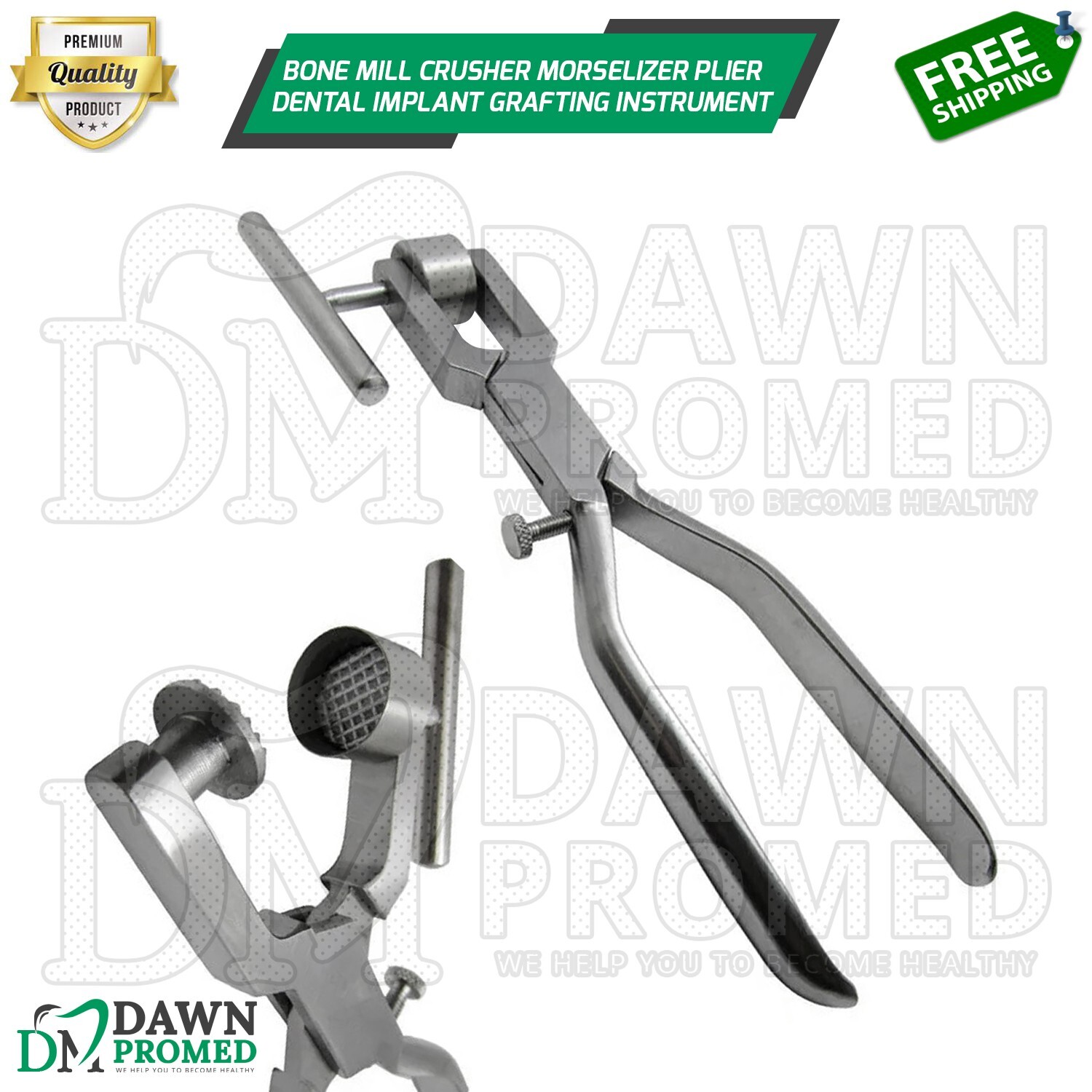 Bone Mill Crusher Morselizer Plier Dental Implant Grafting Instrument German Gr