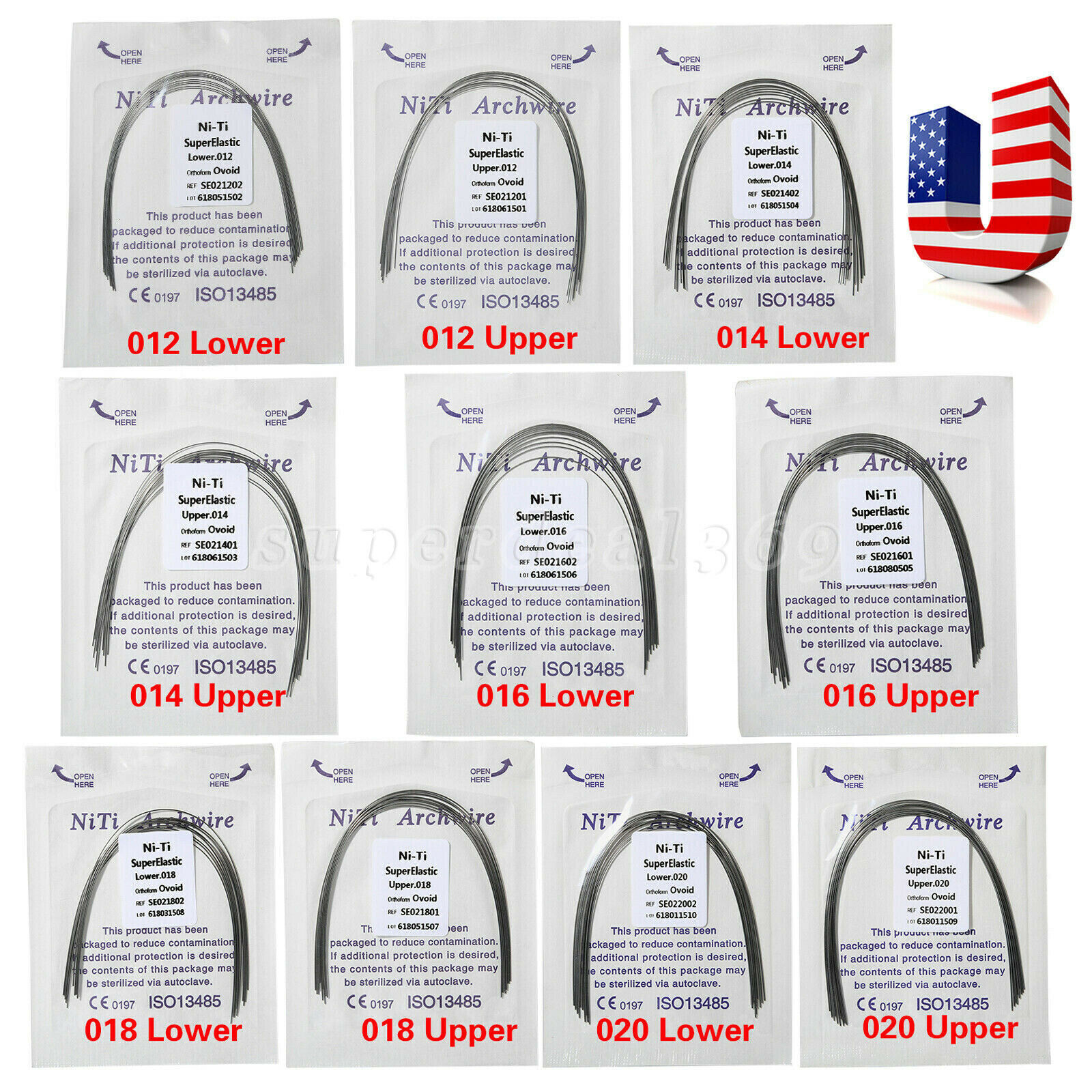 100-200pcs Orthos Round Arch Wire Dental Niti Archwire Ovoid form 10/20 packs Dr