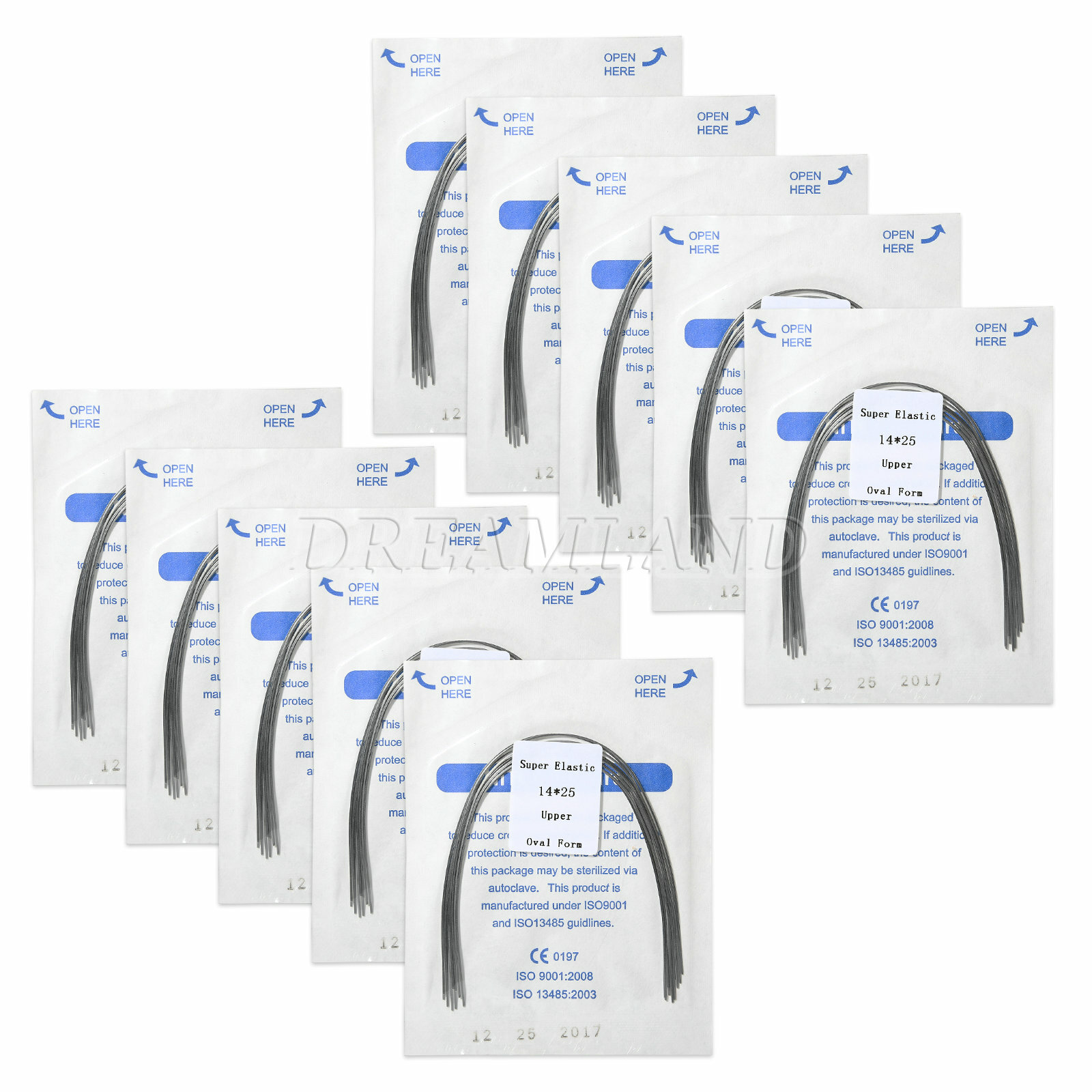 100PCS Dent Niti Rectangular Arch Wire Orthodontic Super Elastic All Sizes ZA