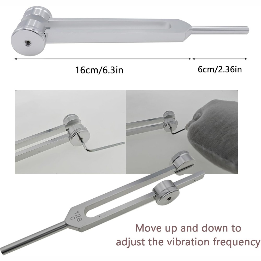 128Hz Healing Tuning Fork with Silicone Hammer Sound Therapy Musical Instrument