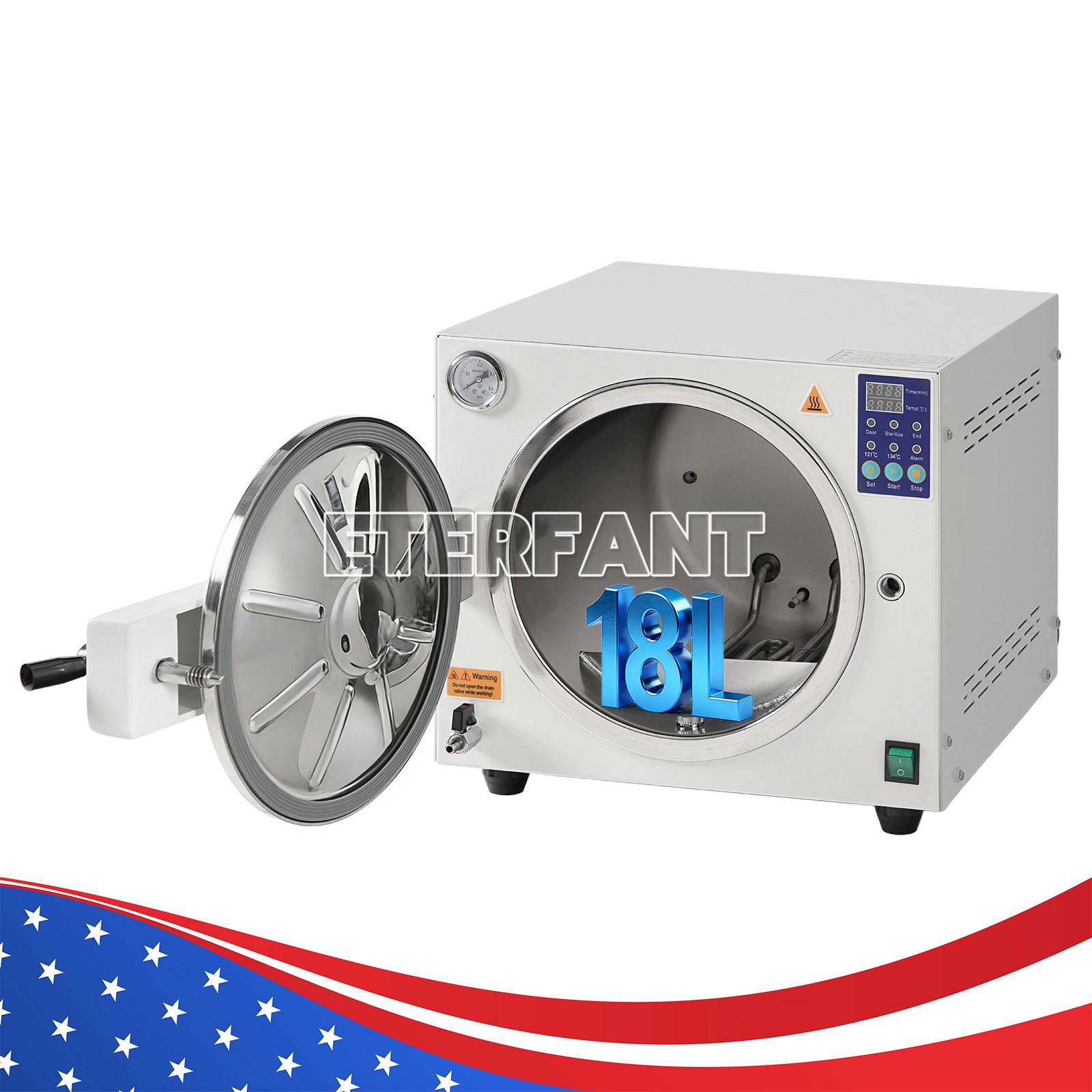 ETERFANT 18L Dental Autoclave Steam Sterilizer Medical Sterilization 121°C/134°C