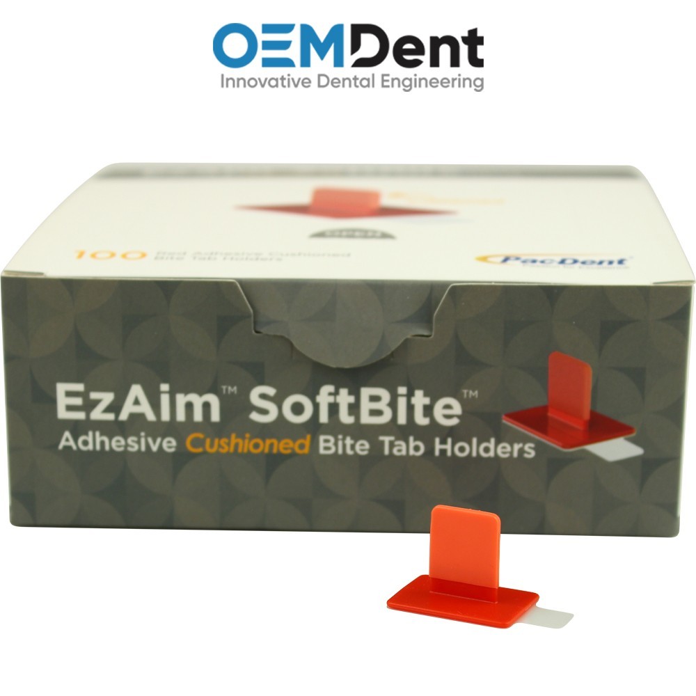Dental Pacdent EzAim® SoftBite™ Adhesive Plastic Disposable Tab Holders 100pcs