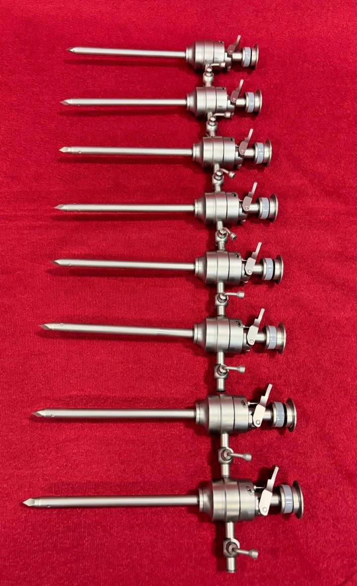 8pc-Laparoscopic Trocar Cannula 5mmx90mm SS Best Quality Reusable Instruments