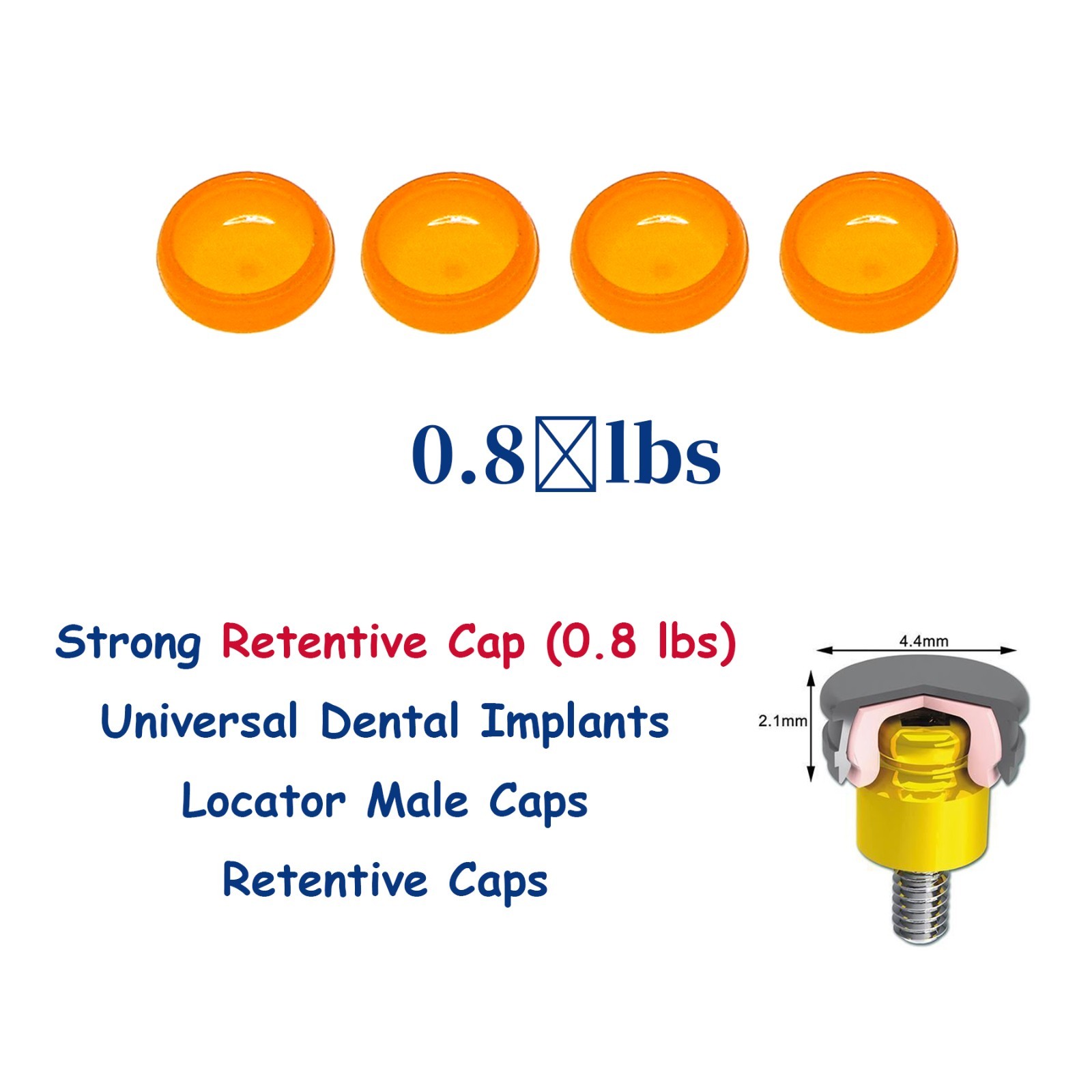 US Dental ZEST Locator Male Caps Kit Overdenture Replacement Inserts Core Tool