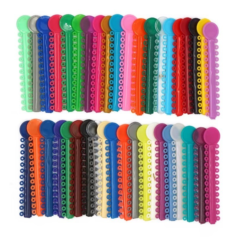 1040pcs Dental Orthodontic Ligature Ties Braces Elastic Rubber Bands Mixed Color