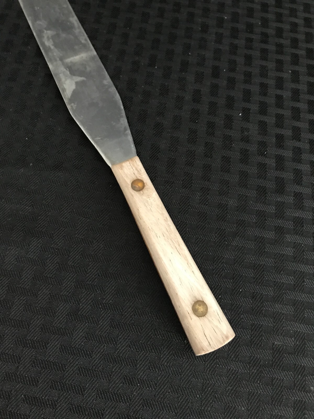 Lab Stainless Steel Spatula w/ Wood Handle 14-3/4” L x 1-1/2″ W with 10” Blade