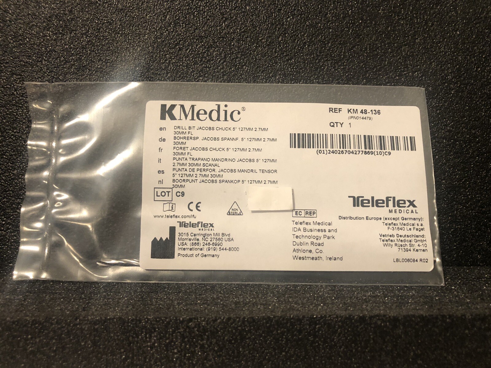 Teleflex KMedic – 2.7x127mm Jacobs Chuck Drill Bit (30mm Flute) REF: KM48-136