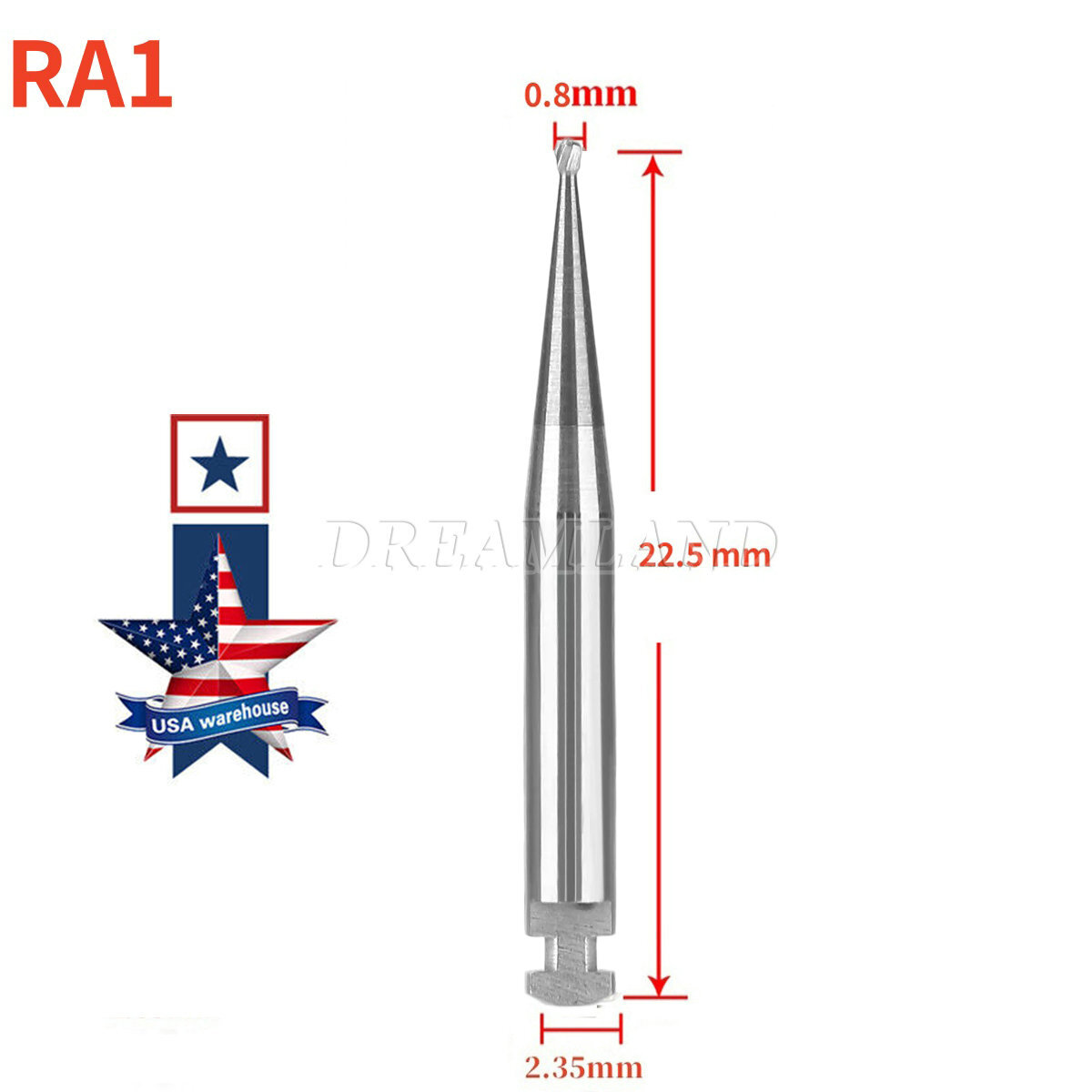 8 Types Dental Round Carbide Bur for Low Speed Latch Type RA 1# – 8# Burs USA