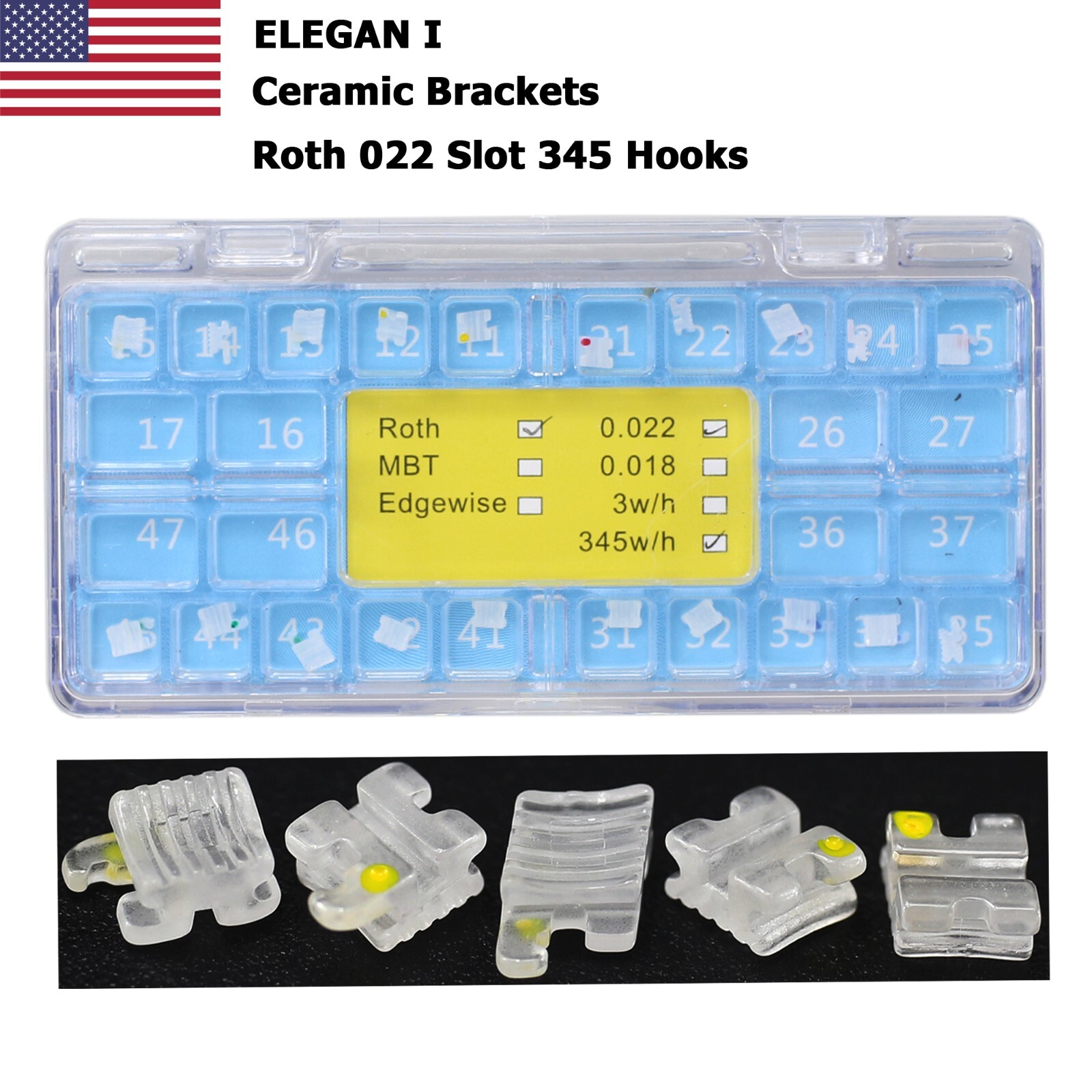 Dental Ceramic Brackets Orthodontic Self Ligating Braces Roth MBT Aesthetics