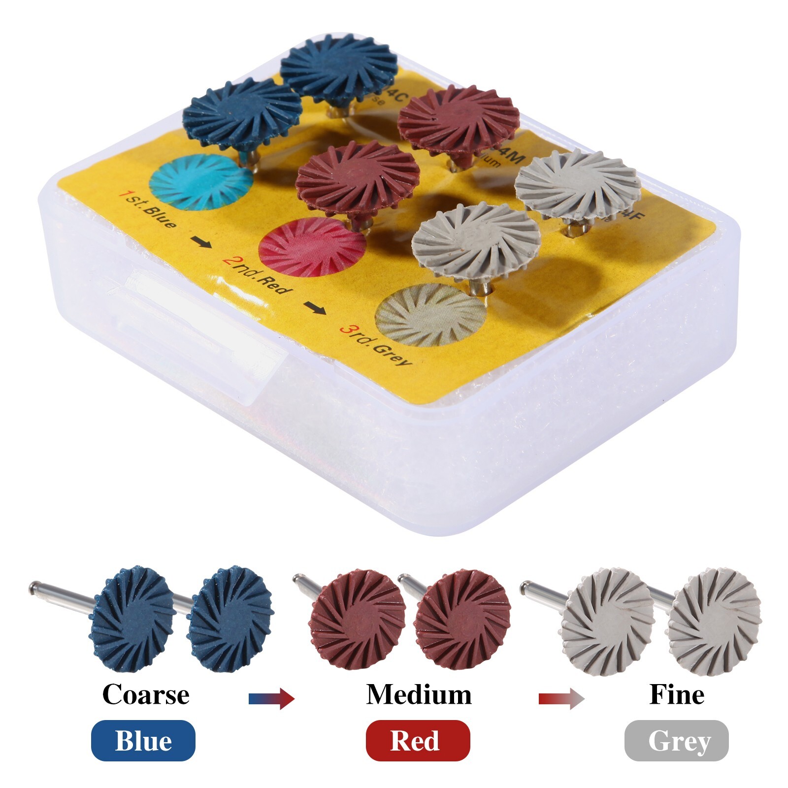 6pcs/Set Dental Composite Polishing Polisher Diamond System RA Disc 14mm Wheel