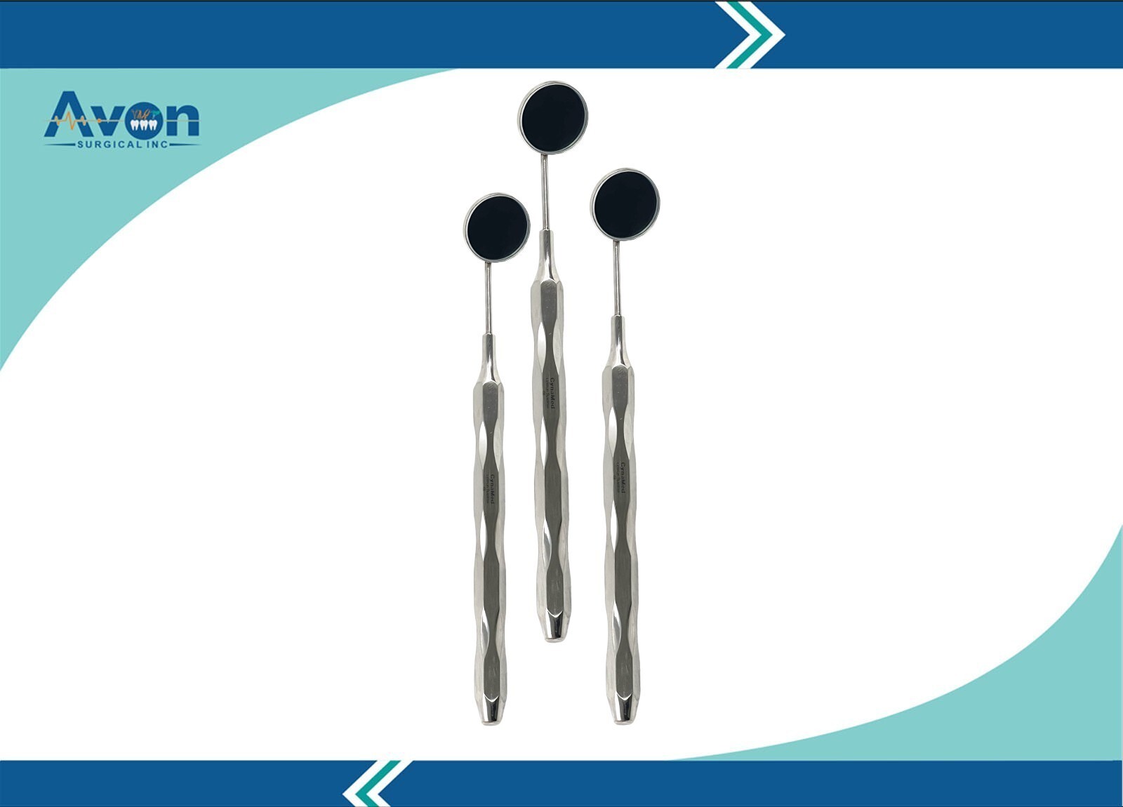 10 Pack – Oral Examination Mirror #5, Silver, Hollow Handle, Lightweight