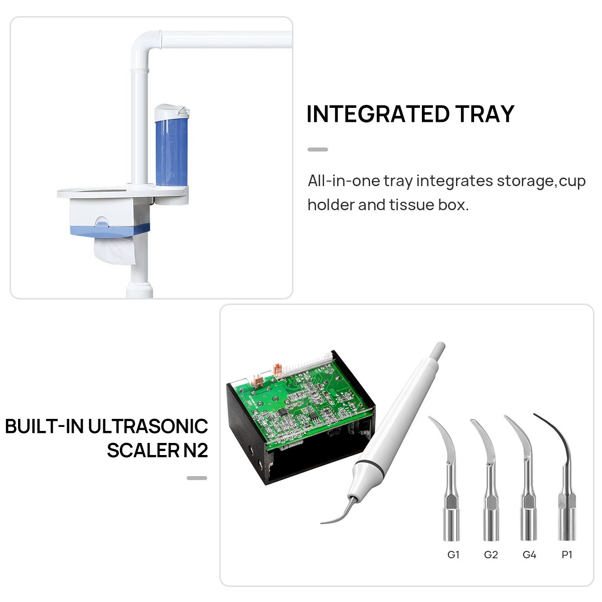 Dental Unit Chair Integral Computer Controlled DC / Mobile Delivery Unit 4 Hole