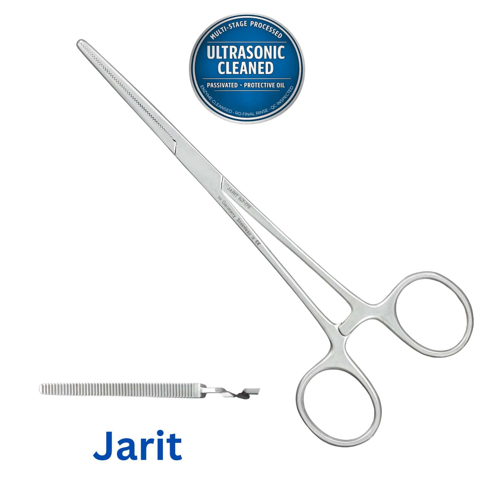 Jarit 107-170 Rochester-Pean Artery Forceps, Straight, Serrated, 167mm (6.5″)