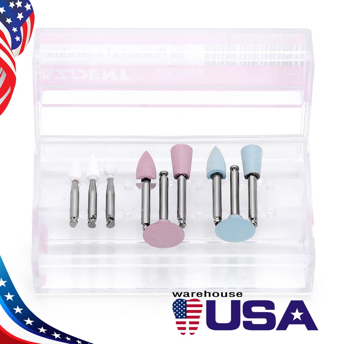 Dental Diamond Burs Cups Composite Polishing Kit RA 0309 For Low Speed Handpiece