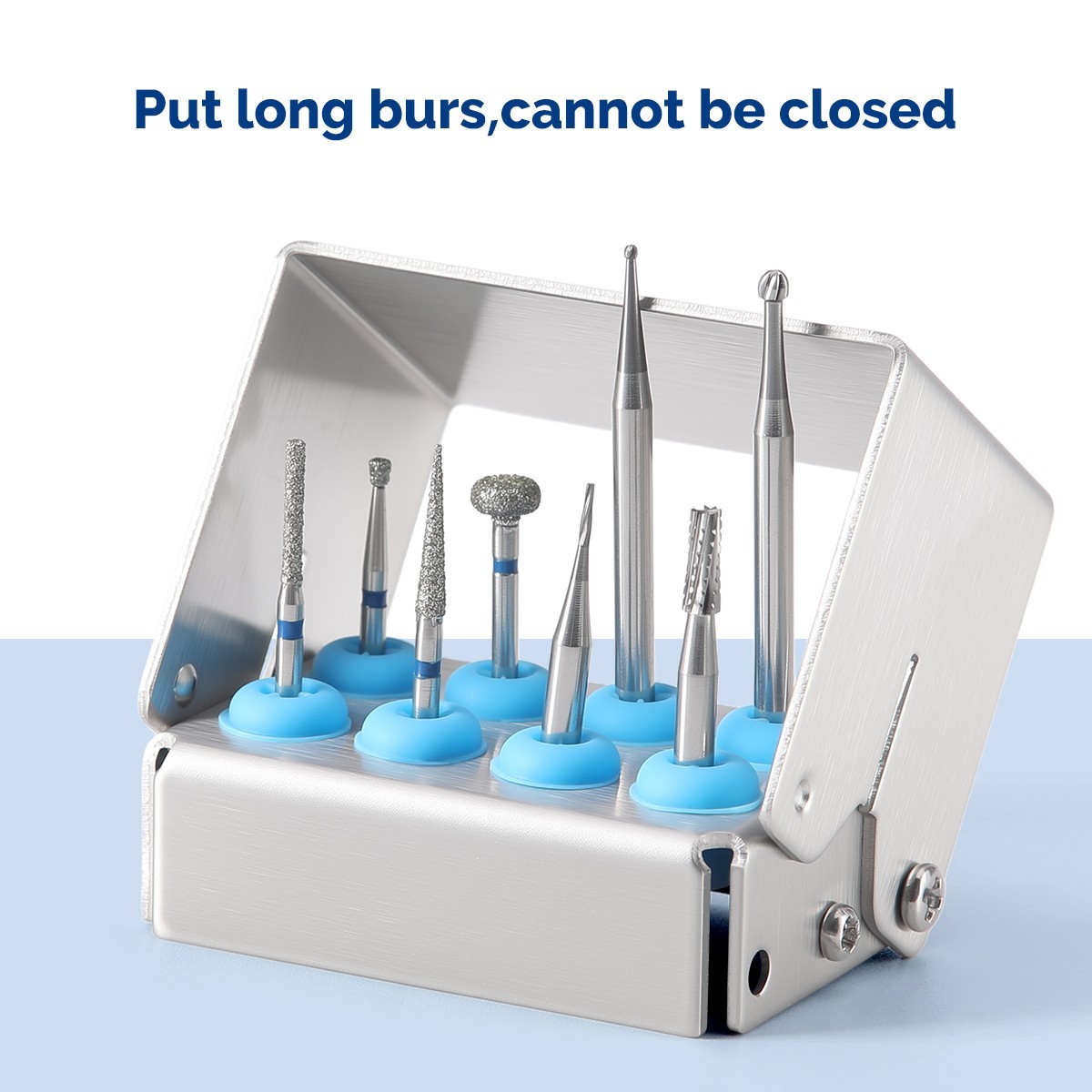 8 Holes Dental Bur Holder Disinfection Block Case Box Dentist Stand Autoclave