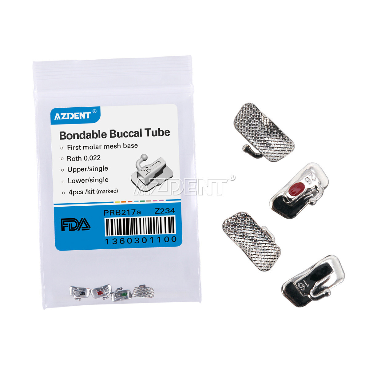 10bolsas AZDENT Tubos bucales adheribles de ortodoncia dental Roth.022 1er molar