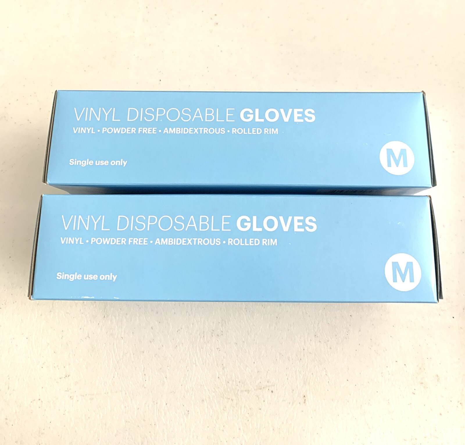 (2) Disposable Gloves Medium 100 Per Box Vinyl Ambidextrous Powder Free NEW