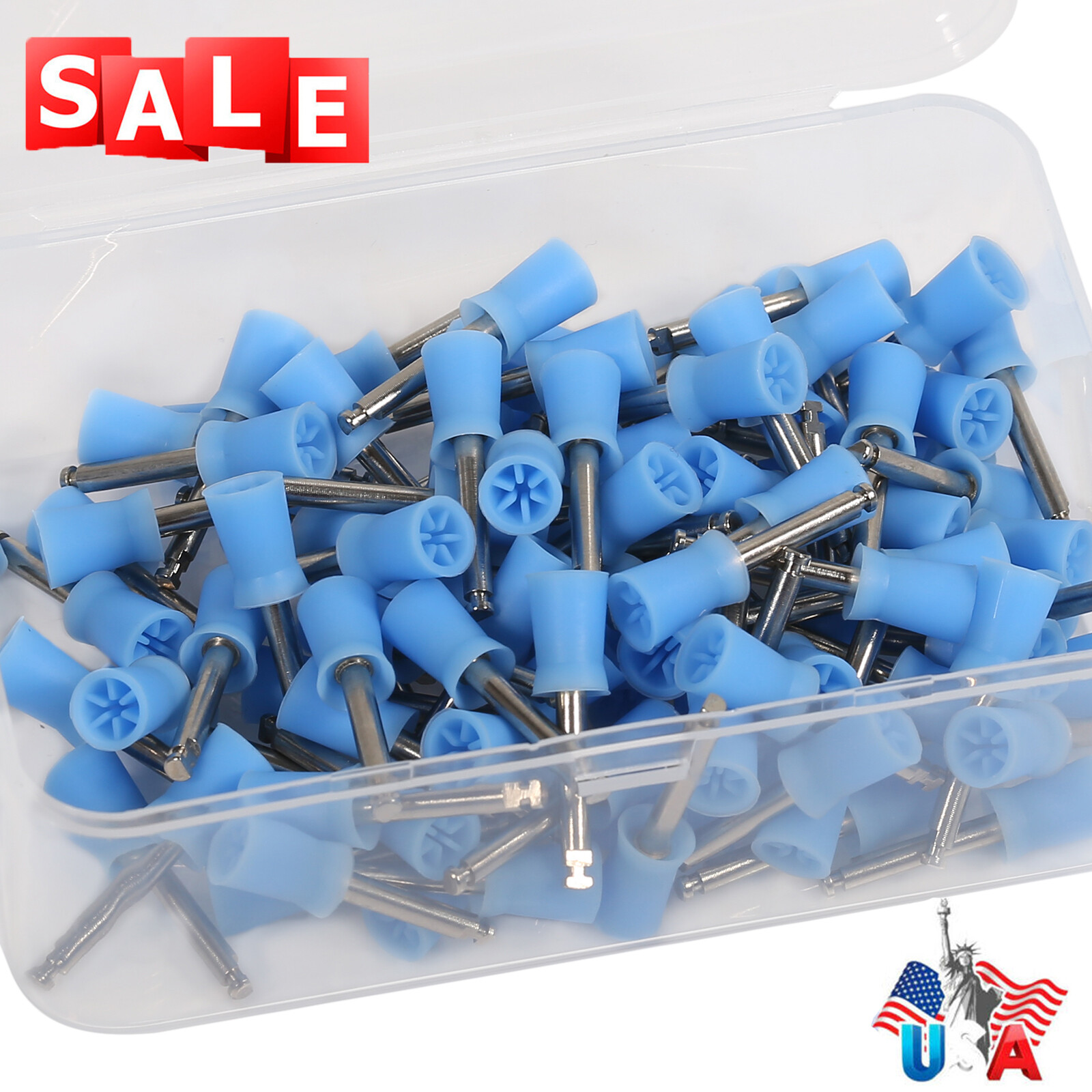 Dental Prophy Tooth Polish Polishing Cups Brushes Latch Type Rubber Blue usa