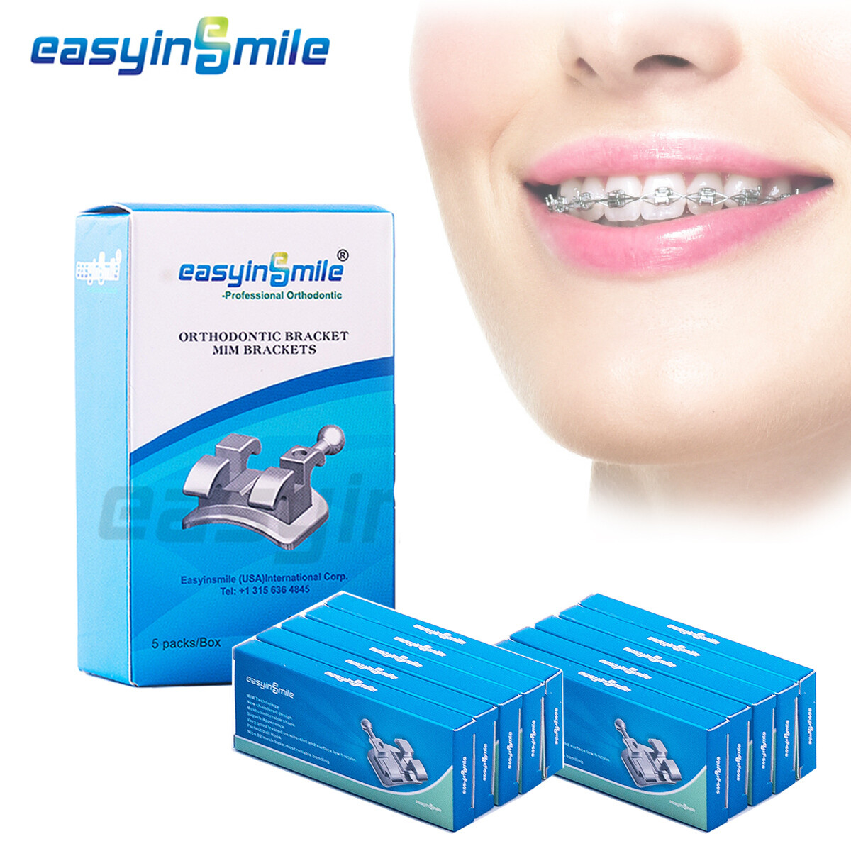 5 PK Dental Orthodontic Metal Braces Bracket Mini Roth/MBT 022 With Hooks 3 4 5