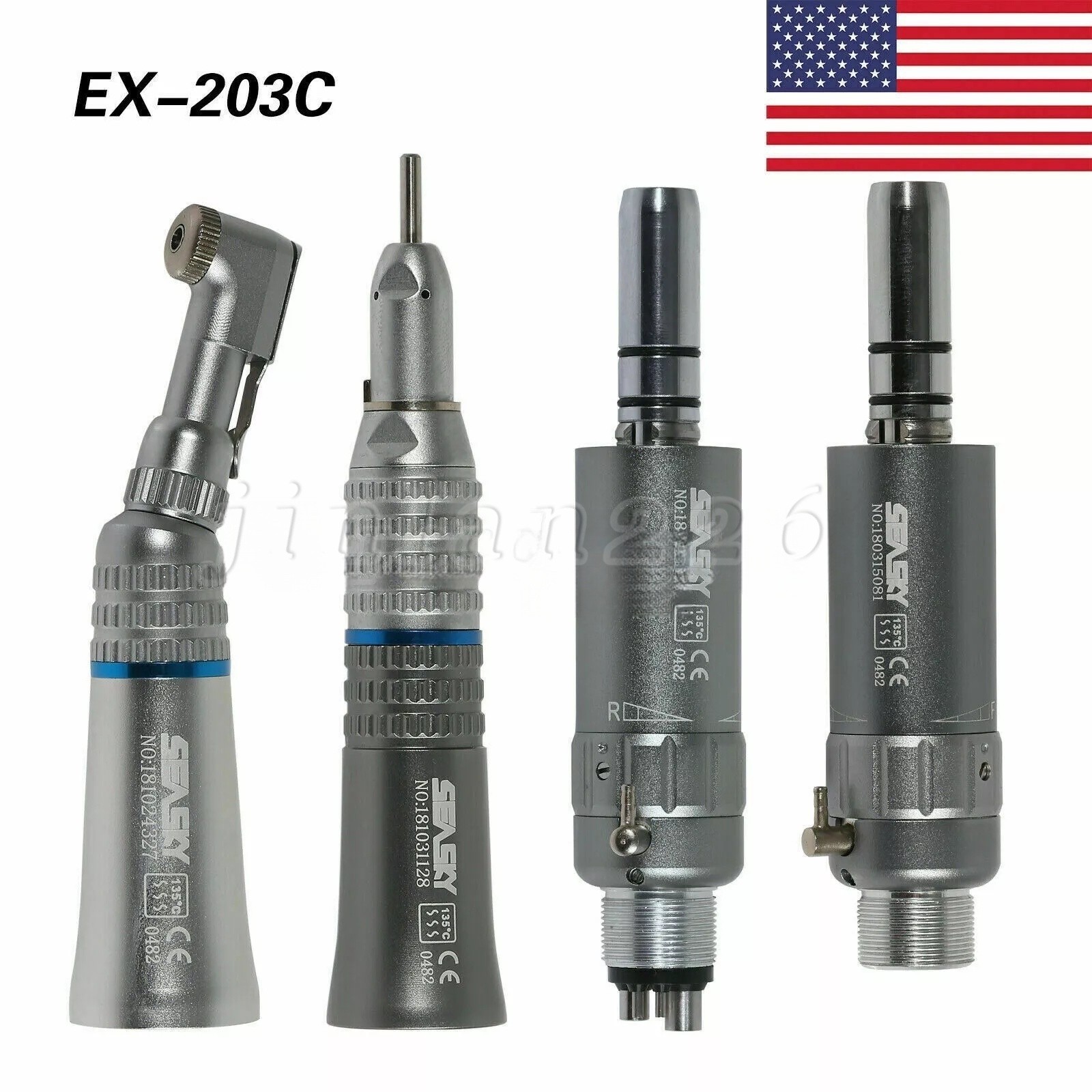 Dental Slow Low Speed Contra Angle Straight Air Motor Handpiece 2/4Holes US-OR