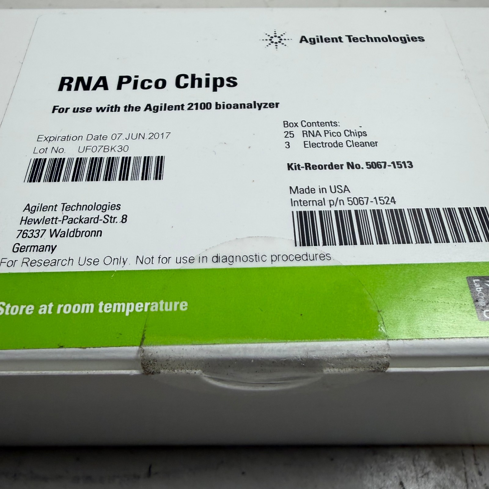 Agilent Technologies RNA Pico Chips 5067-1513 For Agilent 2100 Bioanalyzer