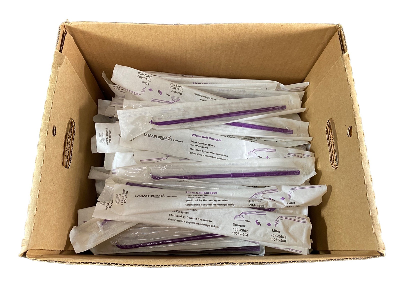 VWR Cell Scrapers 25cm ABS Handle 20mm TPE Blade Sterile 10062-904 (100/cs)