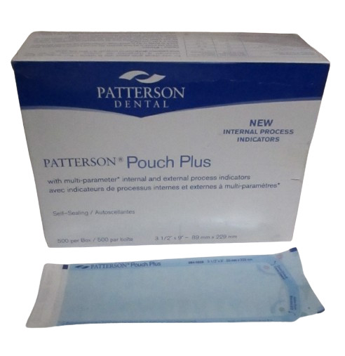 Patterson Dental Sterilization Pouch Plus 3 1/2″x9″ Self-Sealing & Indicators