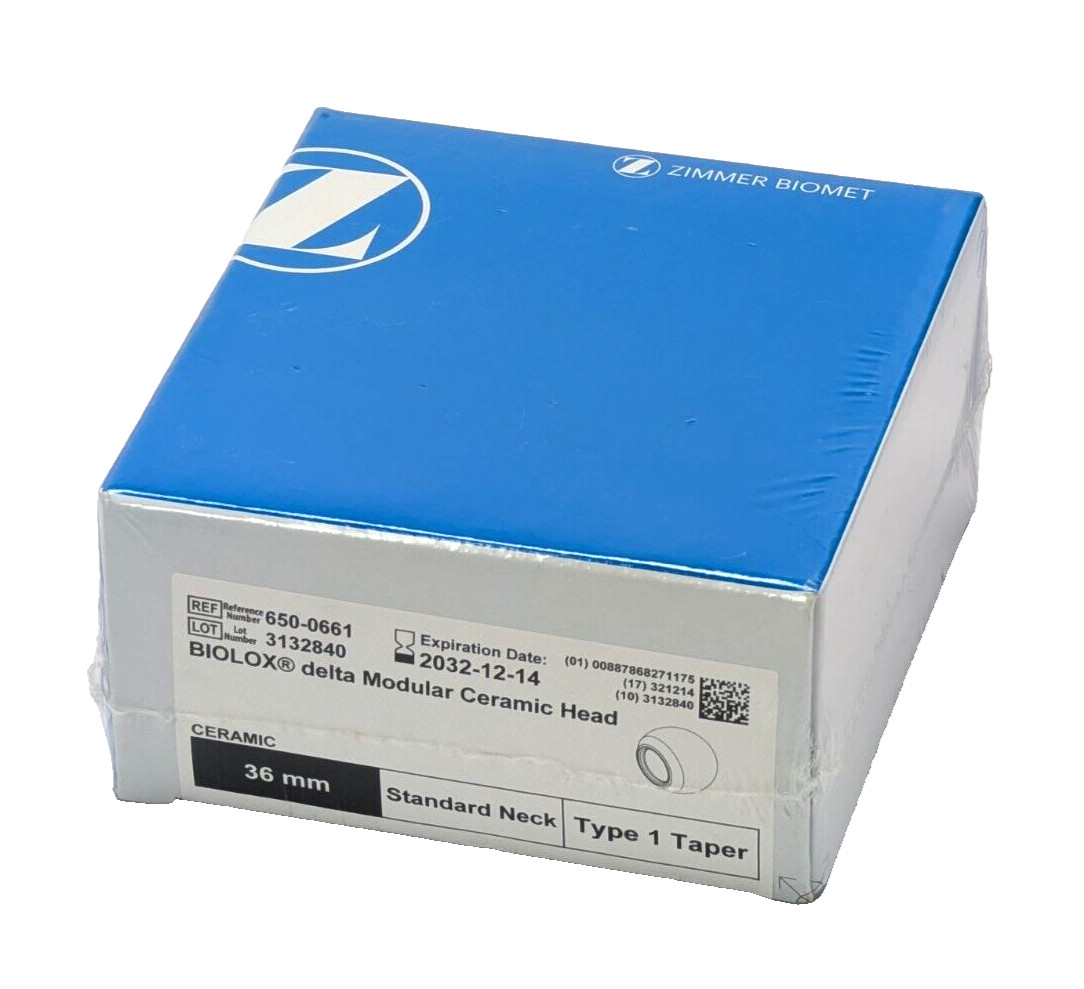 ZIMMER BIOMET Biolox Delta Modular Ceramic Head 36mm Standard Neck Type 1 Taper