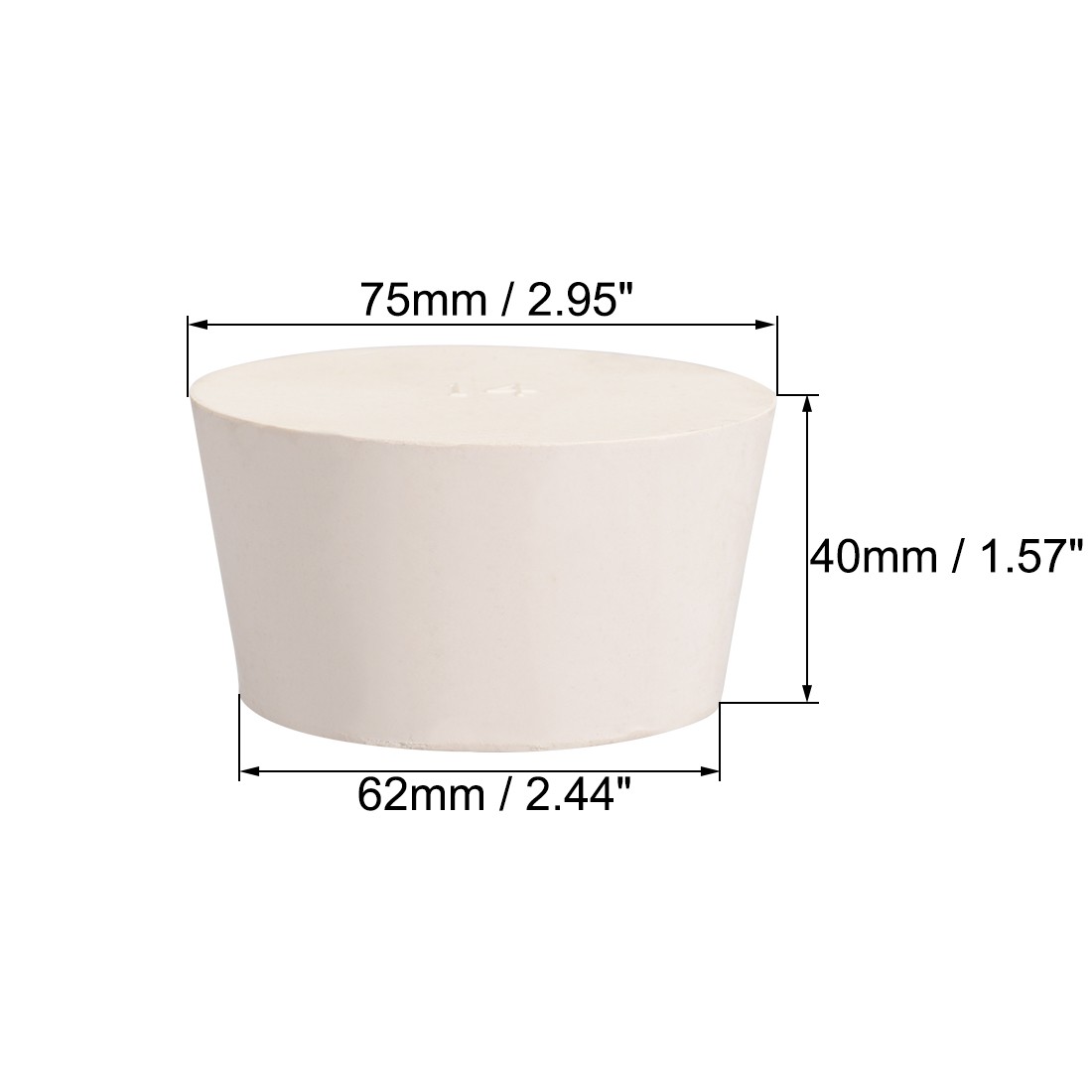 1PCS White Tapered Shaped Solid Rubber Stopper for Lab Tube Stopper Size 14