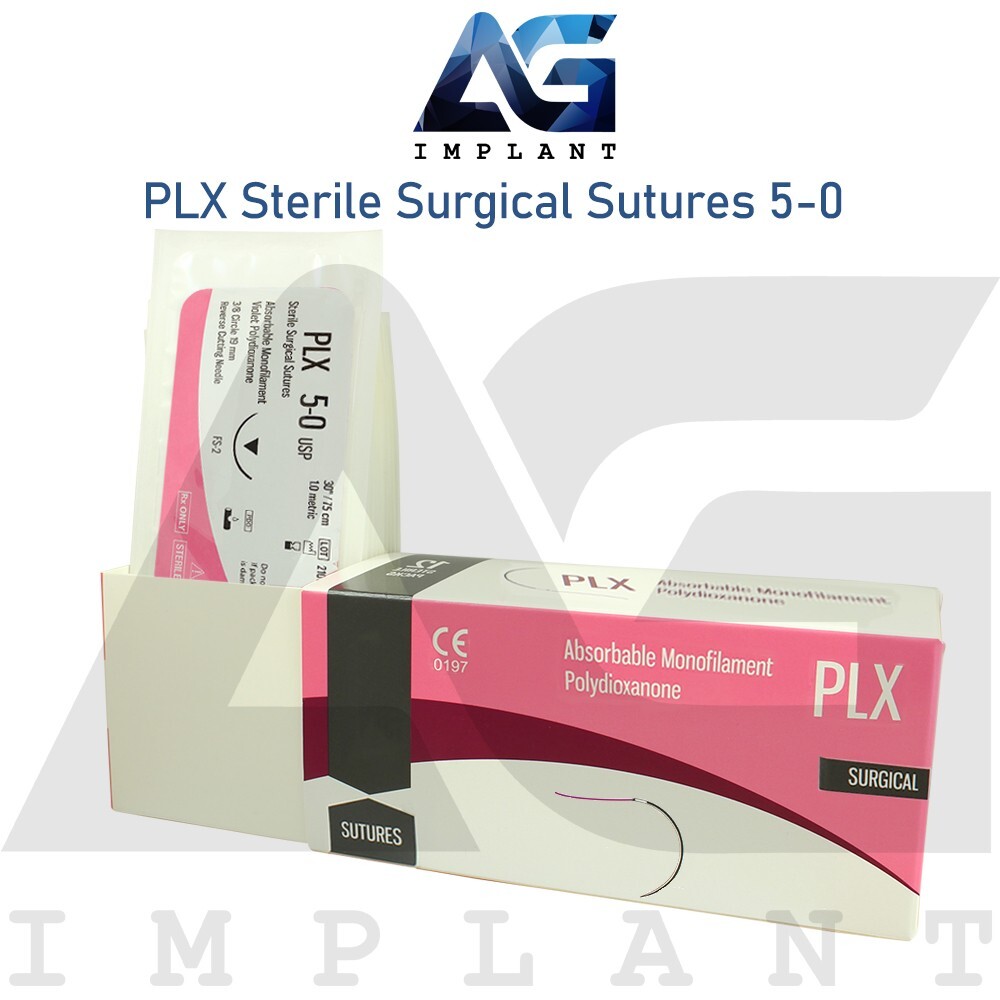 5-0 PLX Sterile Training 75cm Sut ures Violet Monofilament Medical Dental 12pcs